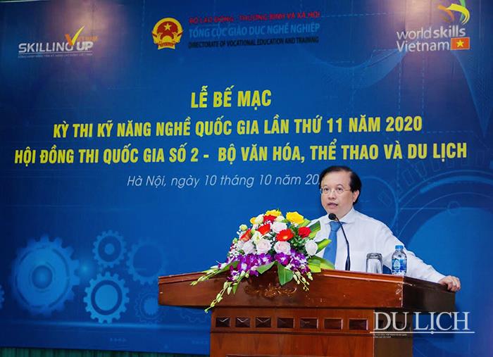 Thứ trưởng Bộ VHTTDL Tạ Quang Đông phát biểu tại Lễ bế mạc Kỳ thi Kỹ năng nghề quốc gia lần thứ 11 năm 2020 - Hội đồng thi quốc gia số 2